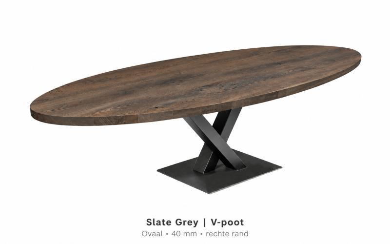 Ovale eiken eettafel 40 mm &ndash; zelf samenstellen